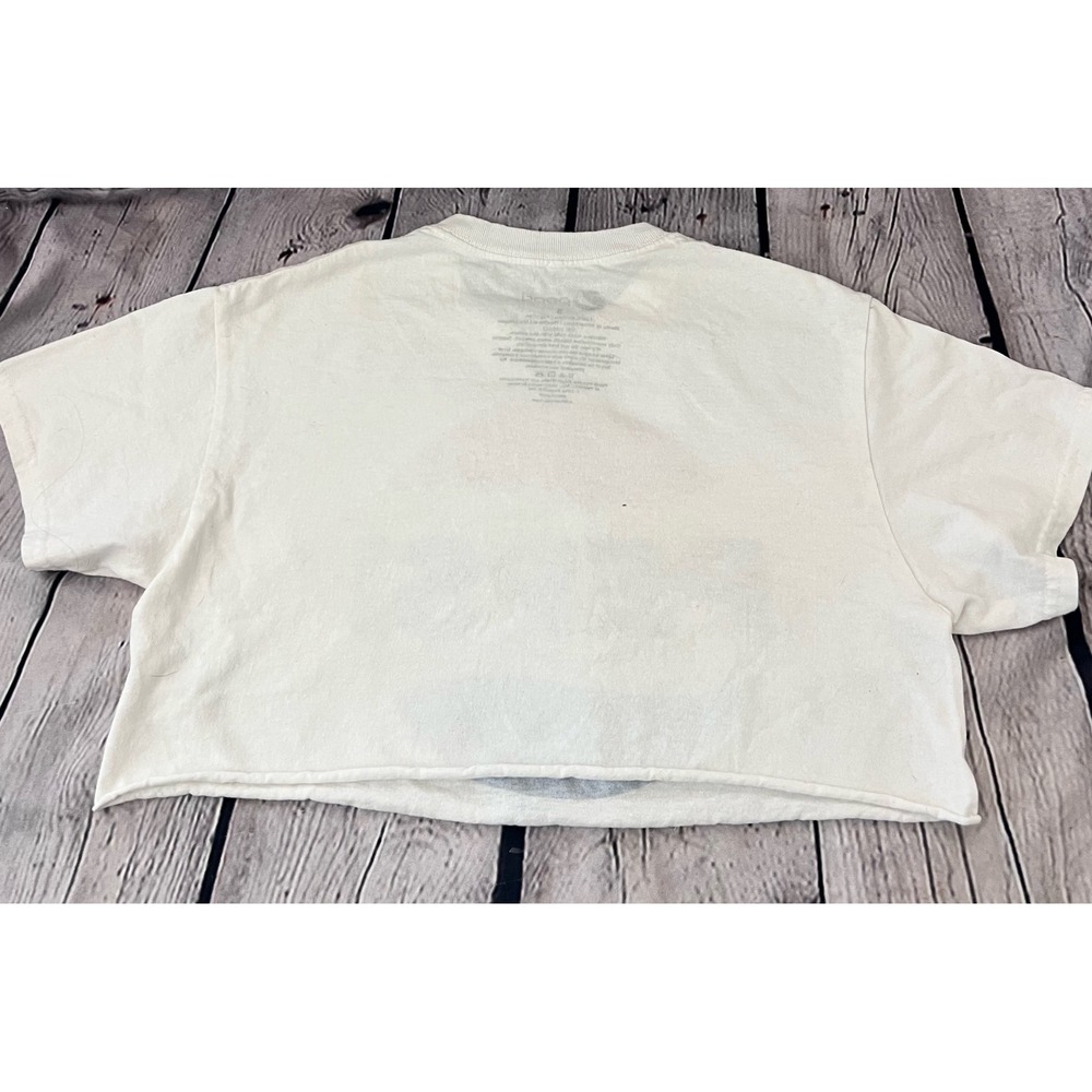 Pepsi Graphic Crop Top T-Shirt White Cotton Short Sleeve Raw Hem Small - Picture 5 of 6